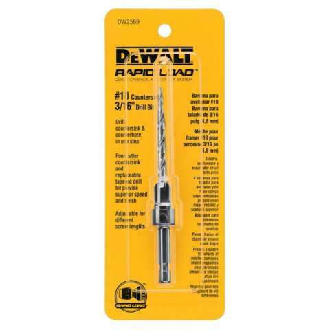 Broca Avellanada Dewalt Dw2569 #10 De Cuatro Cuchillas Con 3/16 Pulgadas