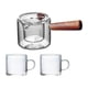 thumbnail image 3 of Tetera De Vidrio De Borosilicato Alto, Fabricante De Té Transparente Para Acampar, Viajar, Casa, Olla Con 2 Tazas, 3 of 5