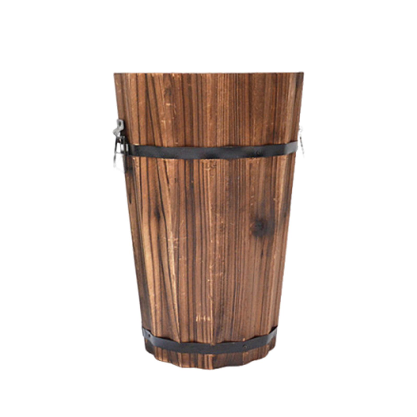 Ioensy - Macetero De Barril De Madera Con Asas Ergonómicas Para Patio, Estilo M B