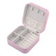 thumbnail image 3 of Caja de joyería portátil REGALWOVEN, mini organizador de joyas de cuero PU, soporte de exhibición de almacenamiento, estuche de joyas para mujeres rosa, 3 of 7