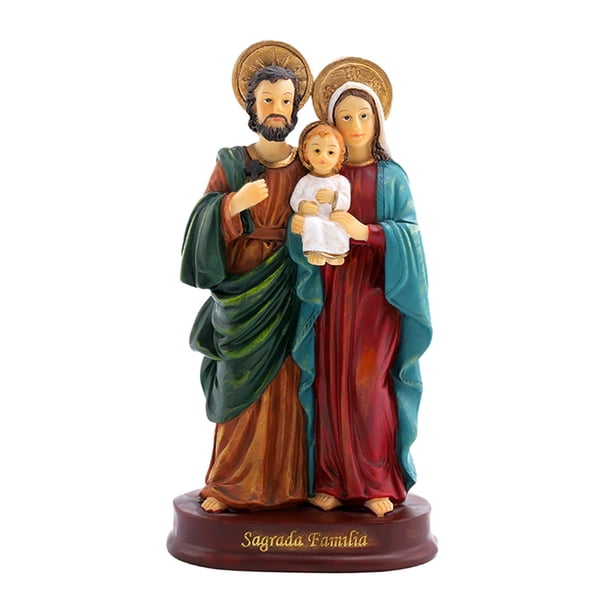 Estatua de la Sagrada Familia, Belén, estatuilla de Jesús, escultura artesanal de resina para decoración de escritorio y oficina, regalo ornamental