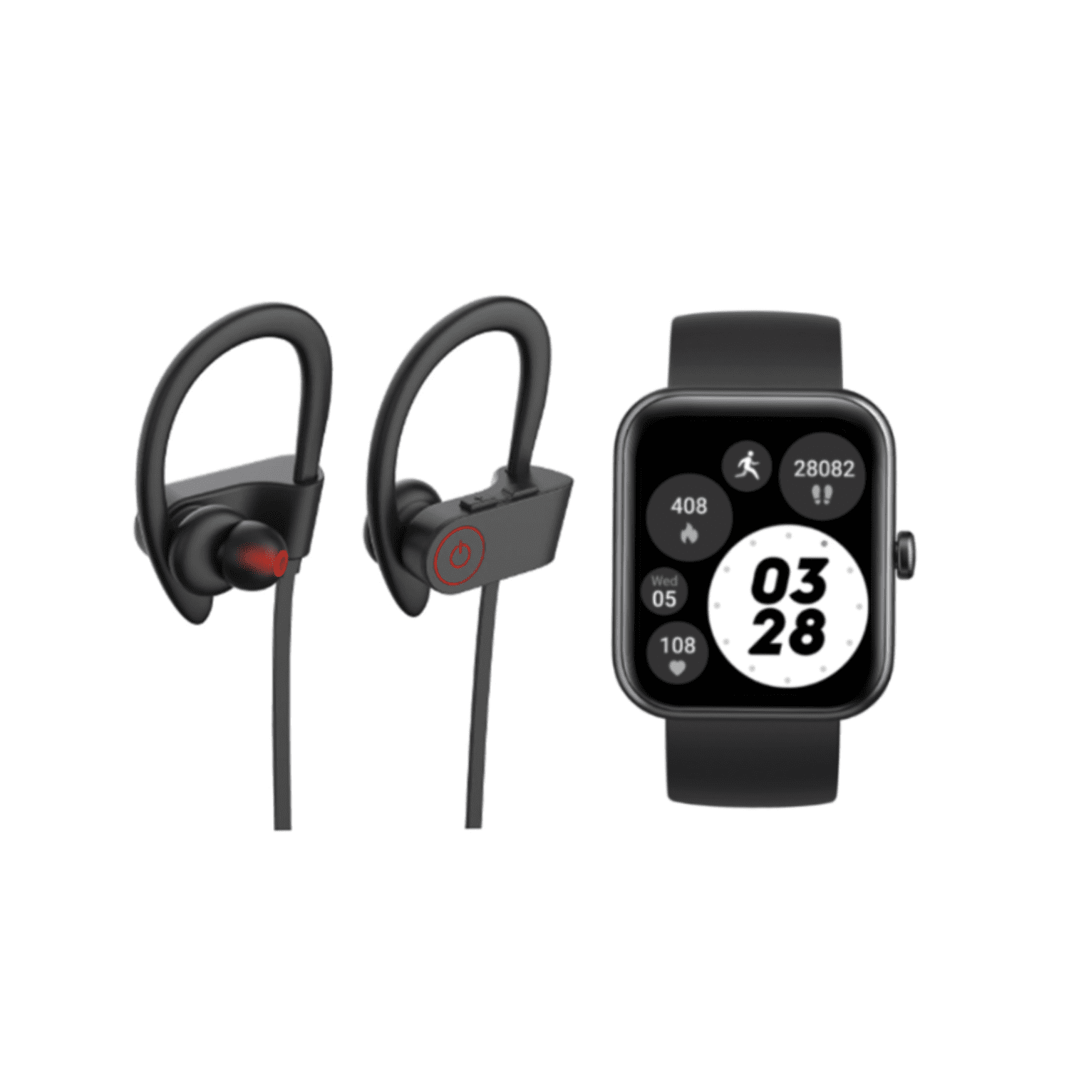 Pack Black Smartwatch Live Mini 206 + Audífonos Rm5 Lhotse