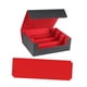 thumbnail image 2 of Caja De Almacenamiento Para Baraja De Cartas Coleccionables, Organizador De Juguetes De Tarjetas De Recolección Resistente De Cuero PU, Negro Y Rojo, 2 of 3