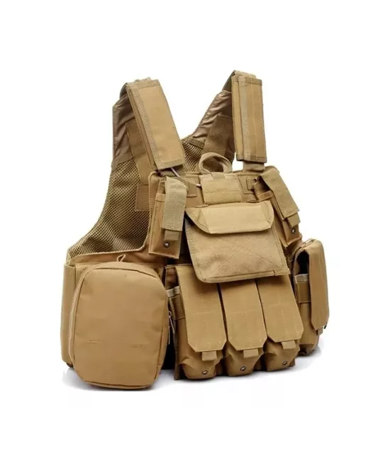 Genérico - Chaleco Táctico Militar Airsoft Cira, Color Beige