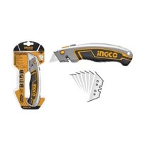 Cuchillo Cartonero Retráctil Ingco + 6 Repuestos Sk5