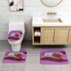 thumbnail image 2 of Jorge Encoge Juego de 3 alfombras de baño de coral fleece: tapete de baño + alfombra de inodoro en forma de U + funda de tapa de inodoro en forma de O, 2 of 6