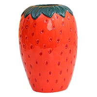 Magideal - Jarrón De Flores En Apariencia De Fresa, Arte Moderno, Portalápices Elegante, Arreglo De Flores Para Escritorio, Boda, Decoración De Chimenea, Adornos L