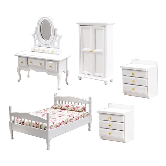 Gazechimp - Mini Muebles De Casa De Muñecas, Juegos De Dormitorio 1:12, Accesorios De Escena De Vida, 5 Uds.