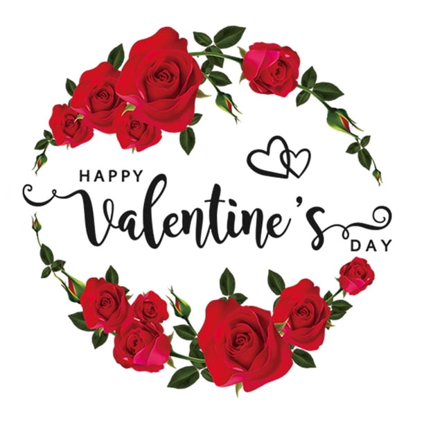 Etiqueta Engomada De La Ventana Del Día De San Valentín, Calcomanía Artística De Rosas Para Fiesta, Aniversario De Boda, Estilo B