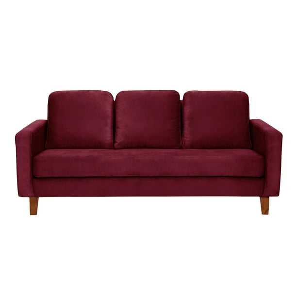 Sofa Venecia 3C Tela Velvet Burdeo