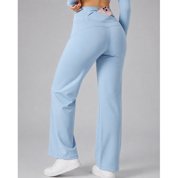 Pantalón Palazzo Deportivo Mujer Tiro Alto Flare Moldador