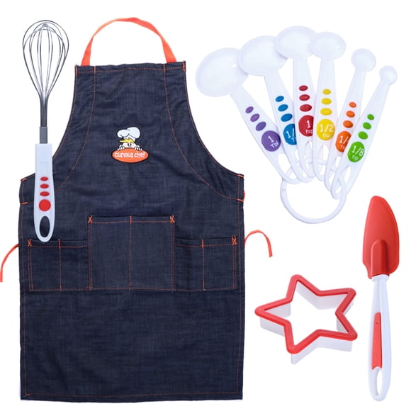 Kit de chef de mezclilla de 11 piezas para niños Curious Chef