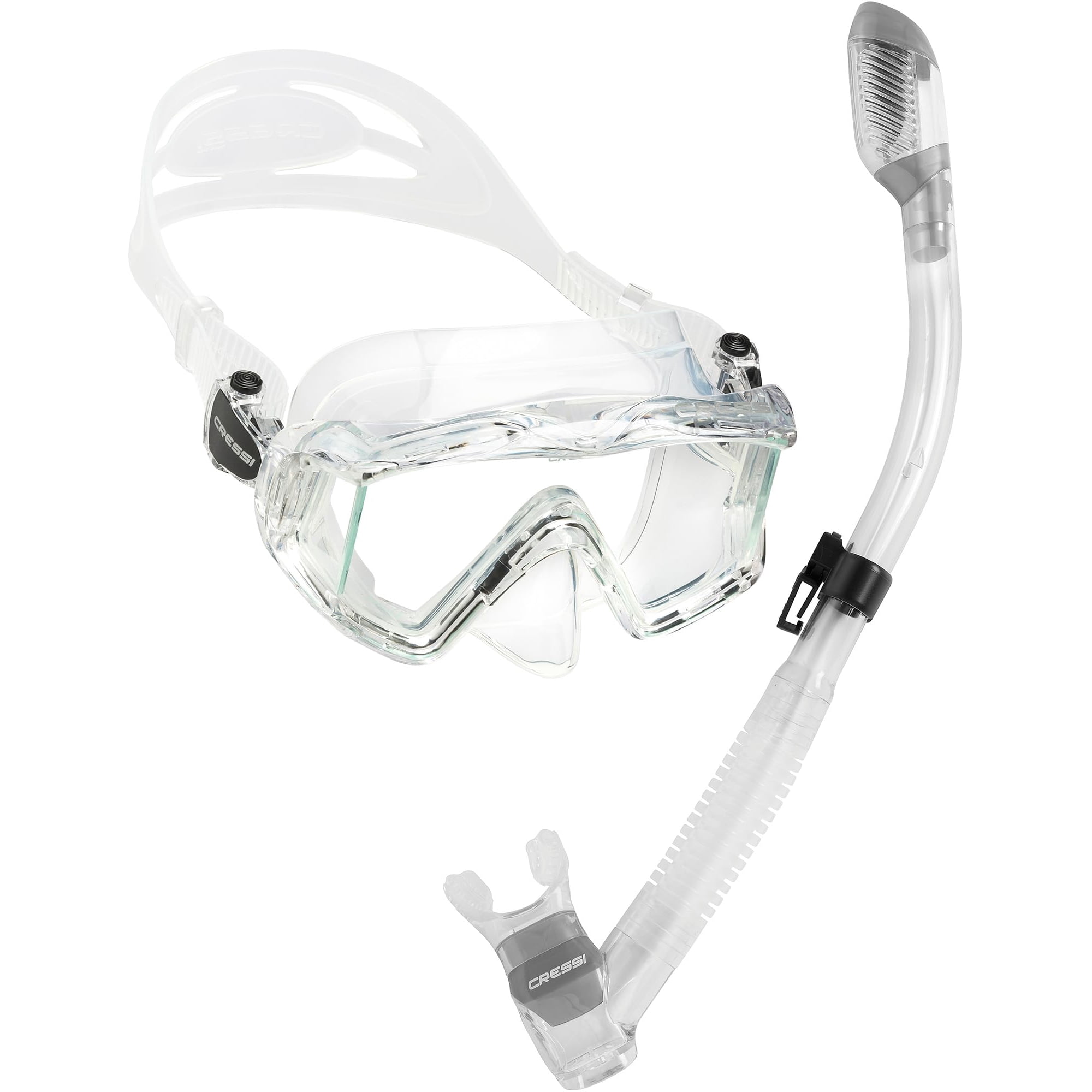 Kit De Esnórquel Cressi Pano 3 Y Supernova Dry Clear/titanium