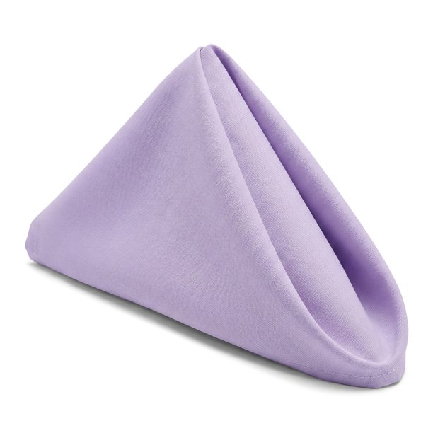 REGALWOVEN 12 Paquete de Servilletas de Tela, Servilletas de Cena Lavables y Reutilizables para Restaurante, Bodas, Eventos y Fiestas Color Púrpura Claro 17x17 pulgadas
