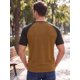thumbnail image 3 of INSPIRE CHIC Camiseta Henley para Hombre Mangas Raglán a Bloques de Color Camiseta Casual XXL Marrón, 3 of 5