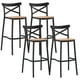 thumbnail image 1 of Pack 4 Taburetes Bar Valentino Negro 65 cm | Apilable| Exterior, 1 of 9