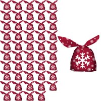 Bothyi - 50 Piezas De Bolsas Navideñas Goody Gift Bags Bulk Red Snowflake