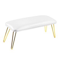 Magideal - Reposabrazos Para Manicura, Reposabrazos Para Uñas, Cojín De Mano Profesional, Reposamanos Para Uñas De Pu, Imprescindible Para Uso De Técnicos De Uña Blanco Y Dorado