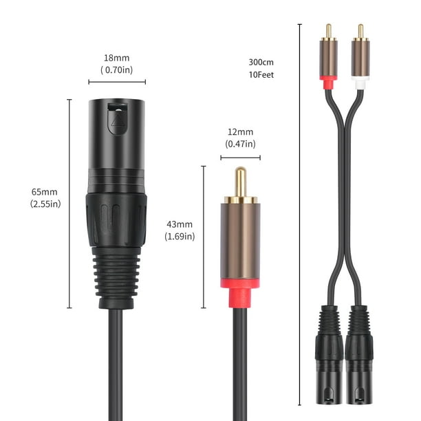 Cable Audio 2 Xlr Plug M A 2 Rca Profesional 1,5 Metros | Lider