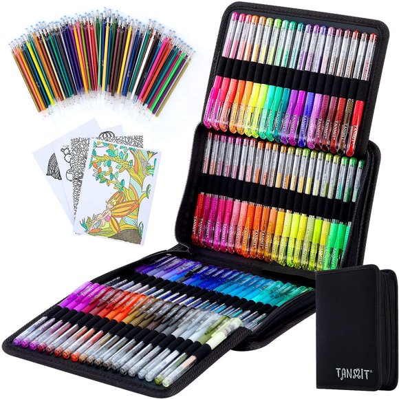 Lápices de gel con glitter TANMIT, puntas de 0,8 mm y 1 mm