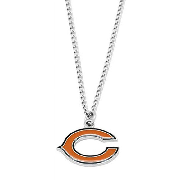 Collar aminco Chicago Bears con logo del equipo en plata