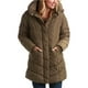 thumbnail image 1 of Chaqueta acolchada Steve Madden, larga y pesada, color oliva para mujer, 1 of 3