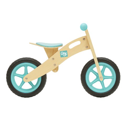 Bicicleta Equilibrio Infantil De Madera Celeste Glowup Niños De 2 A 6 Años
