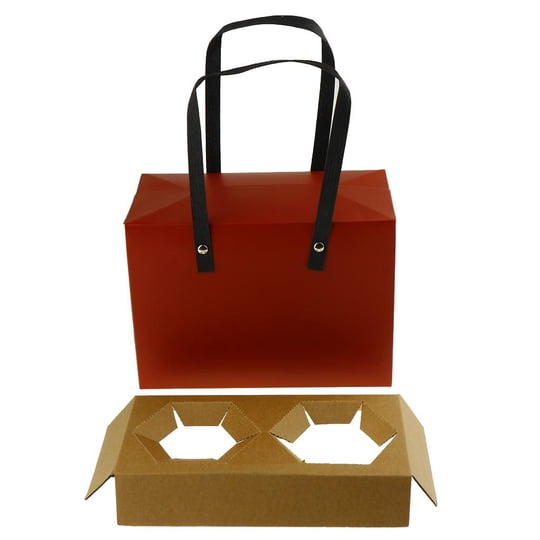 Fiocias - 1 Pc Bolsas De Regalos De Papel Kraft Bolso De Mano Suministros Para El Favor Del Partido Caja De Regalo Portátil Rojo Grande