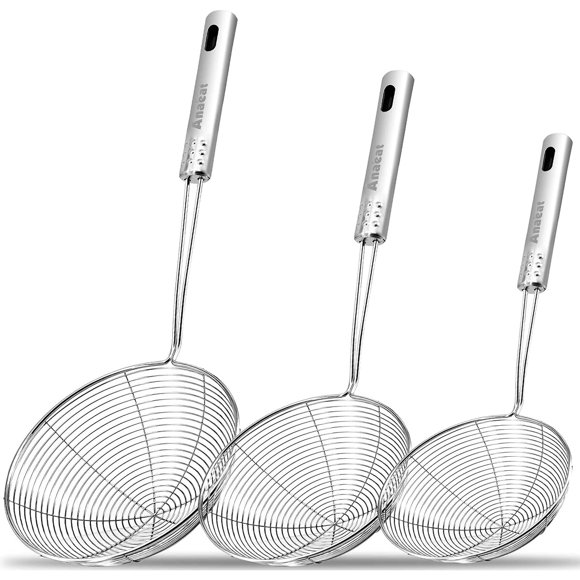 Anaeat Stainless Steel Spider Skimmer, Set of 3 Professional