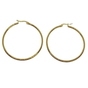 Elbauldejuma - Argollas Hoop 45Mm Chapadas En Oro 18Kl