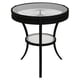 thumbnail image 1 of Mesa decorativa Monarch Specialties, negra martillada con tapa de cristal, 1 of 4