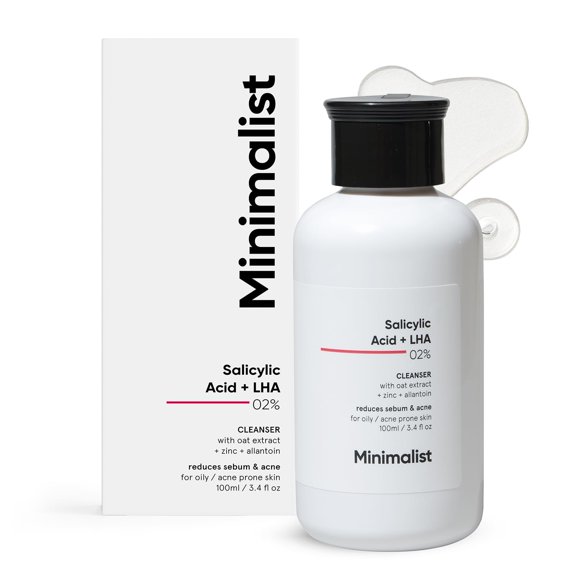 Limpiador facial minimalista con ácido salicílico al 2% para piel grasa, 100 ml