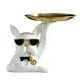 thumbnail image 2 of Bandeja De Almacenamiento De Estatua De Perro, Bandeja De 17 Cm De Diámetro, Figura De Bulldog Para El Hogar, Dormitorio, Color Blanco, 2 of 3