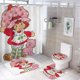 thumbnail image 1 of Tarta de fresa-theme 4-Piece Shower Curtain Set with Rugs, Waterproof Bathroom Decor Set Includes Bath Mat, U-Shaped Rug, Toilet Lid Cover and Curtain with Hooks, 1 of 6
