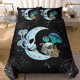 thumbnail image 1 of Moon Wolf Bedding Green Watercolor Forest Wolf Landscape Duvet Cover Sets 3 Pieces Wild Animal Bedding Set, 1 of 5