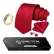 thumbnail image 3 of Corbata Hombre Seda En Caja + Anillo Dorado, Paño Y Colleras rojo Talla Única, 3 of 5