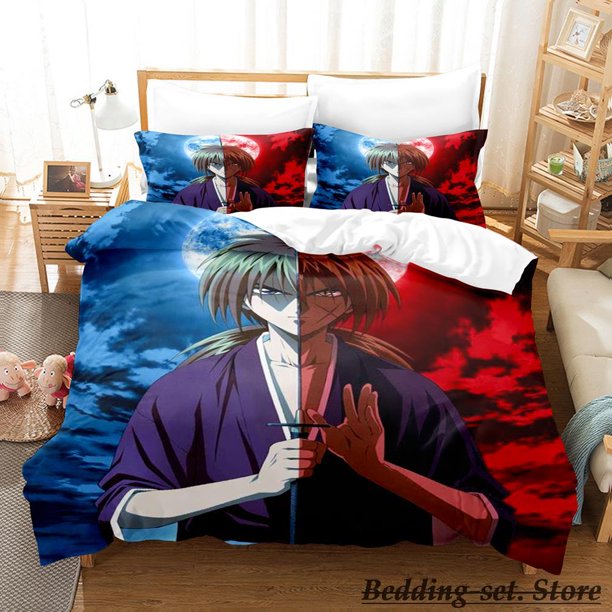 Rurouni Kenshin Bedding Set Bed Set Adult Kid Bedroom Duvetcover Setsparure de lit Bed