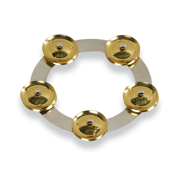 Pandereta Latin Percussion LP Tambo-Ring de acero con sonajas de latón de 6 pulgadas