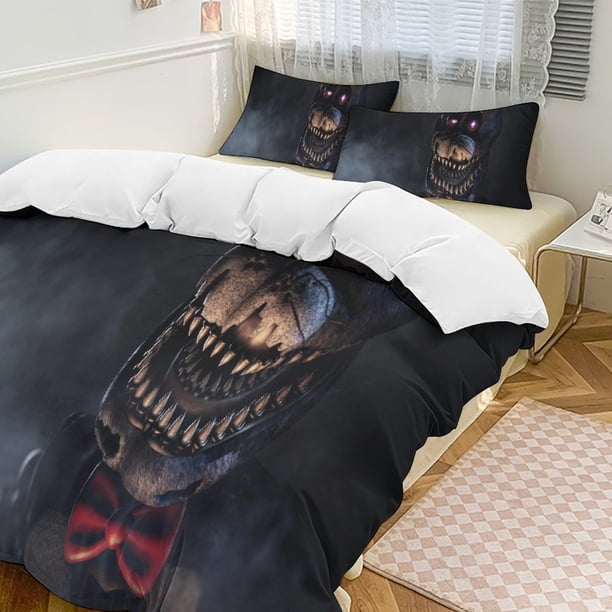 Five Nightat Freddy Quilt Set Thicken Soft 3 Pieces Bedding Set All Season Duvet Cove with 2 Pillowcases for Adult Women Girls Teens Home Room Decor