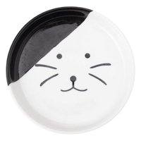 Magideal - Cuenco De Cerámica Para Mascotas, Cuenco Para Mascotas, Soporte De Hierro, Merienda, Bebida Enlatada, Cuenco De Alimentación, Comedero , Cara De Cara De Gato Negro