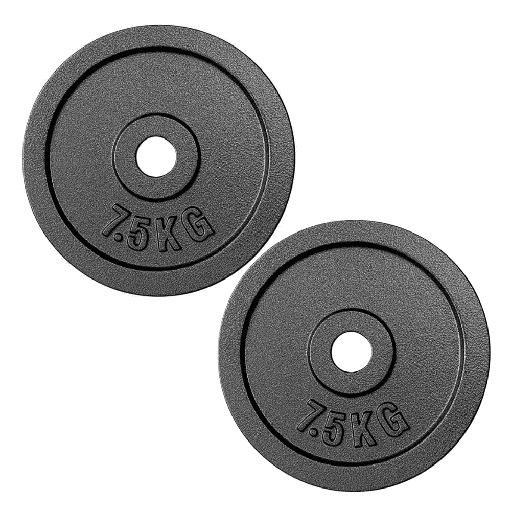 Linea Sport - Par De Discos De Hierro Preolímpicos 7.5 Kg C/u (total 15 Kg)
