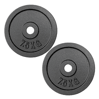 Linea Sport - Par De Discos De Hierro Preolímpicos 7.5 Kg C/U (Total 15 Kg)