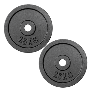 Linea Sport - Par De Discos De Hierro Preolímpicos 7.5 Kg C/U (Total 15 Kg)