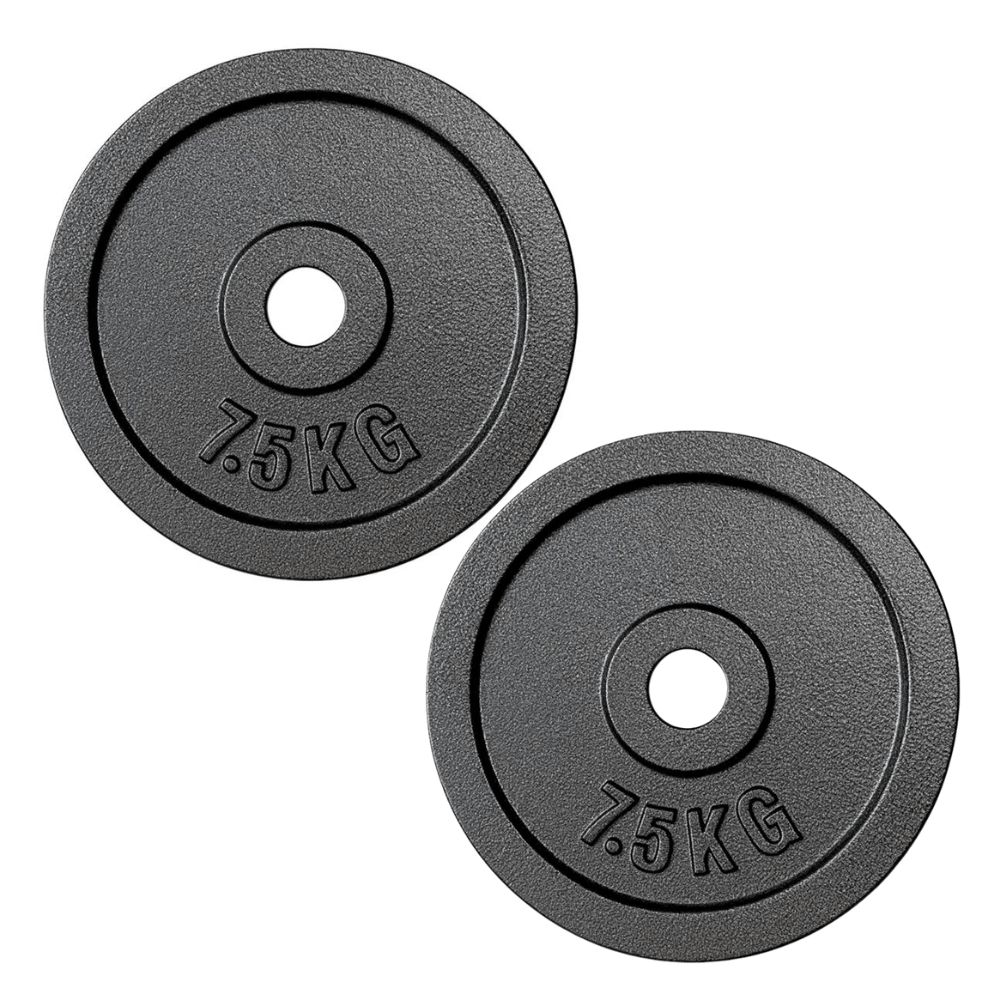 Linea Sport - Par De Discos De Hierro Preolímpicos 7.5 Kg C/U (Total 15 Kg)