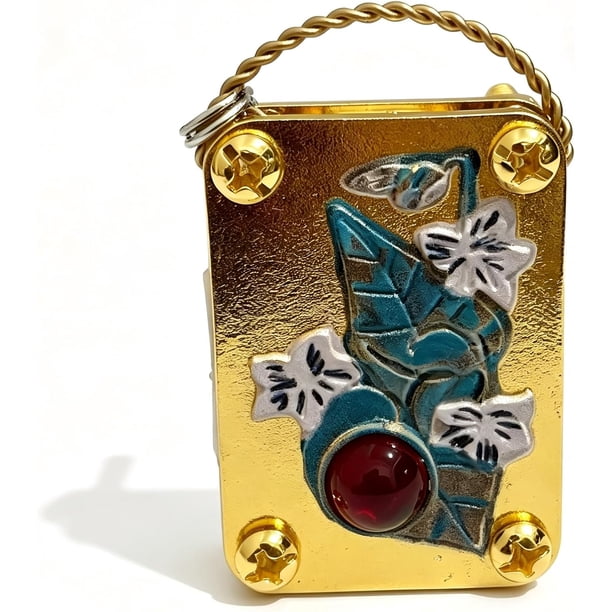Mini prensa flores kit portátil llavero metal 5x3.5 cm paseos naturaleza manualidades