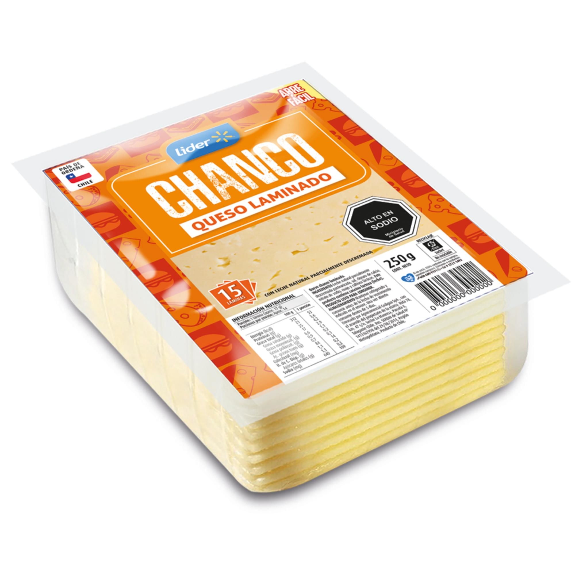 Queso Chanco Laminado 250 g Lider