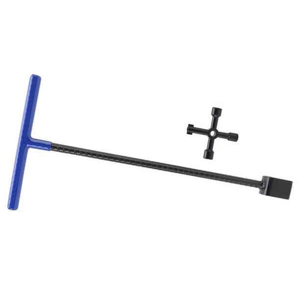 Llave para medidor de agua, herramienta práctica de plomería de acero reforzado, llave para válvula de cierre de agua subterránea de alta resistencia, 16 pulgadas azul