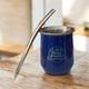 thumbnail image 3 of Mate Acero Inoxidable Azul Con Bombilla El Buen Pastor, 3 of 3