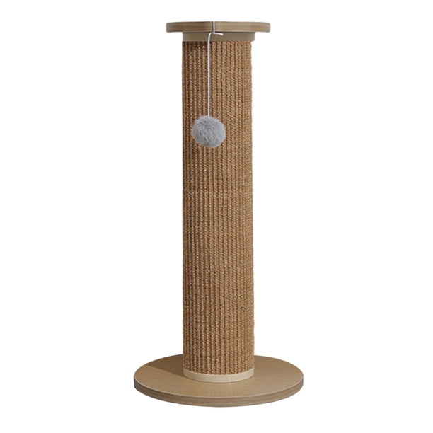 Gato Rascador Vertical Rascador Mascota Gato Juguete Resistente al desgaste Molienda con bola Gatos Rascador Poste Gato Escalada para gatos de , Caqui Marrón 63x30cm