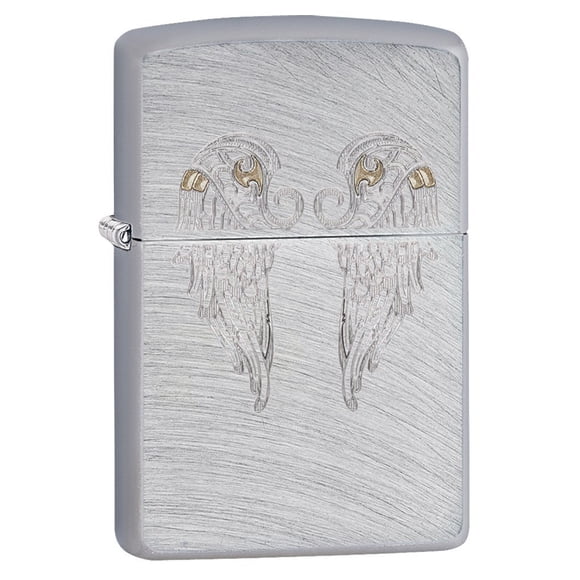 Arco cromado con alas de ángel Zippo más ligero